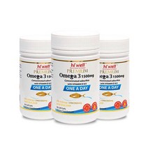 Hiwell [뉴질랜드 오메가3] 하이웰 프리미엄 오메가3 1500mg 원어데이 90소프트젤 비타민D & E 첨가, 90정, 3개
