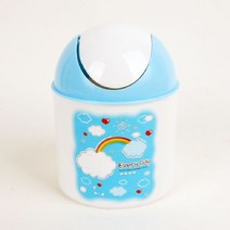 구름 홀로그램 원형 스윙휴지통 미니, 혼합색상, 2개