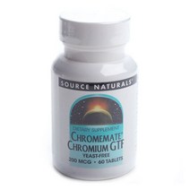 Source Naturals 크롬메이트 크롬 GTF 200 mcg 타블렛, 60개입, 1개, 60정