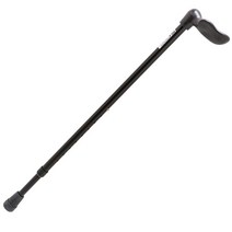 [Ossenberg]블랙팜그립 검정샤프트 길이조절식지팡이왼손, 1개