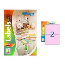 [올바른] 칼라라벨 연분홍 (레이저 잉크젯공용) -2칸(1X2), 50매, AL002PP