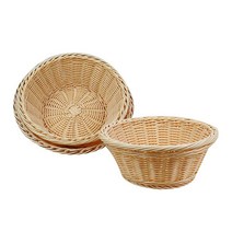 조은친구 pp라탄바구니 미니라운드바구니, 연베이지, 1개