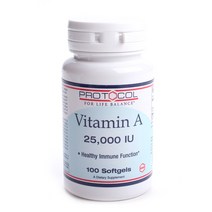 프로토콜포라이프밸런스 비타민 A 25000IU 소프트젤 글루텐 프리, 100개입, 1개