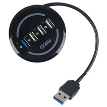 코시 요요 USB 4포트 허브 USB허브 UH3006, 블랙