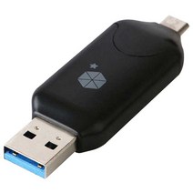 코시 USB 3.0 OTG 카드리더, CR1360GS, 블랙