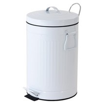 로만 페달 무소음 휴지통 5 L, 화이트, 1개