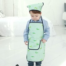 베베슈에뜨 악어친구들 방수앞치마 + 두건 세트