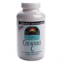 소스내츄럴스 아세롤라 체리 츄어블C 120mg 프루트 타블렛, 250개입, 1개
