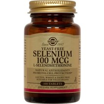솔가 이스트-프리 셀레늄 100mcg 타블렛 글루텐 프리 비건 무설탕, 100개입, 1개