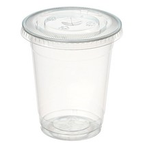 커피촌 투명 PET 아이스컵+평뚜껑 410ml, 1세트