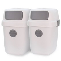 올리빙 도트 가정용 재활용 분리수거함 60L, 화이트, 2개입