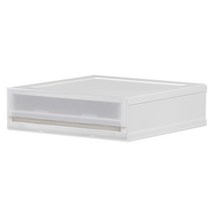 정리대장 어셈블 베이직 서랍장 1단 12cm, 반투명 + 화이트, 1개