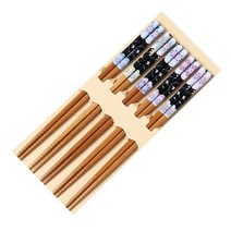 일본 패턴 젓가락 꽃 5벌 세트, 혼합 색상, 젓가락5p