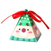 블루산업 메리크리스마스 선물상자 + 리본끈 랜덤 발송, 루돌프, 10세트