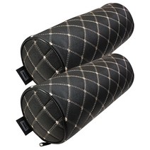 지엠지모터스 퀼팅 가죽 차량용 목쿠션 2p, 화이트