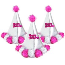 파티팡 미니 솜방울고깔모자, 핑크, 3개입