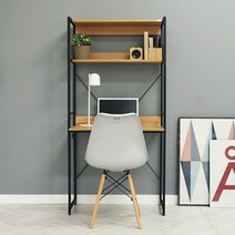 소프시스 가드 선반형 책상 848, 티크판넬 + 블랙프레임