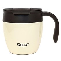 오슬로 이중진공 펄 스텐 304 애플머그컵 350ml, 아이보리, 1개