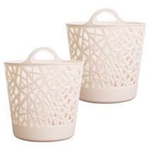 올맘 다용도 빨래바구니 40L, 아이보리, 2개