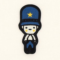 해피베어스 스타 꼬마병정 봉제식 와펜, 블랙 + 블루, 2개
