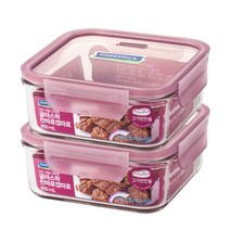 글라스락 찬따로 캡따로 정사각 밀폐용기 고기반찬용 850ml, 2개입, 본품 2p