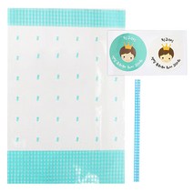 황씨네도시락 체크 봉투 민트 40p + 체크타이 블루 40p + 뉴왕관보이 친구야생일 스티커 42p, 1세트