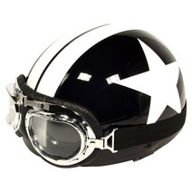 한미 빈티지 오토바이 헬멧, 화이트별 블랙