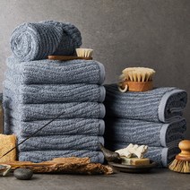 소프트터치 웨이브 호텔수건 190g 40수 코마사 40 x 90 cm, 나이트블루, 10개