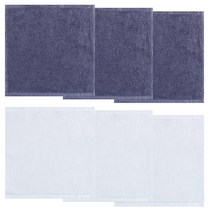 송월타월 솔리드 컬러 고리타올 회색 3p + 솔리드 컬러 고리타올 3p, 흰색, 1세트