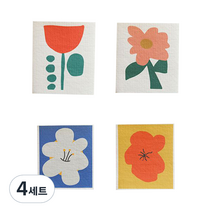 수아레뜨 셀룰로오스 플라워 패턴 행주 4종 세트, 4세트