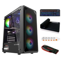 포유컴퓨터 게이밍 에디션 10 조립PC 랜덤발송 (라이젠7-5700G WIN미포함 RAM 16GB NVMe 500GB) + 게이밍 기계식 키보드 + 게이밍 장패드 + 5구형 멀티탭 + USB 32GB, 기본형