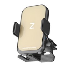 스마텍스 Z플립 Z폴드 호환 15W 고속 차량용 무선 충전 거치대 송풍구 + 대시보드형, 크림, CI-39