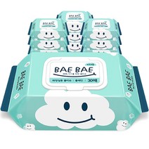 BAEBAE 베베 아기물티슈 물티슈 비데용 55gsm캡형, 30매, 10팩