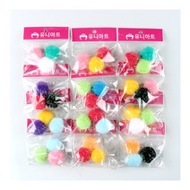 유니아트 1000 반짝이 퐁퐁 만들기 재료 40mm, 혼합 색상, 12개입