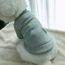 펫디자인 강아지 포켓 맨투맨, 그레이