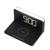 아이논 LED 조명 알람 시계 고속 무선 충전기 IN-WC310, 블랙, 1개