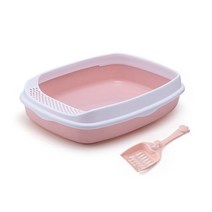 제제펫 심플 고양이 화장실 + 모래삽 세트, 핑크