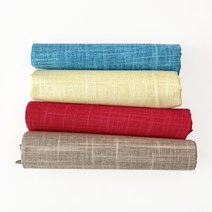 나비손길 린넨 7수 혼방 대폭 원단 1/4마 세트, 레몬, 마린블루, 레드, 스크롤베이지
