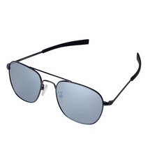 오클랜즈 편광 보잉 패션 선글라스 A304, 그레이 프레임 + 실버 미러 렌즈