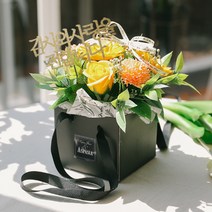아스파시아 행복을 전하는 카네이션 비누꽃가방 + 메세지픽 + 박스, 오렌지