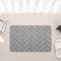 모던홀릭 규조토 발매트 단면프린팅, 헤링본 그레이