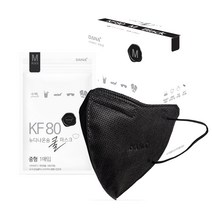 다나마스크 뉴 다나온숨 쿨마스크 새부리형 중형 KF80, 50개입, 1개, 검정색