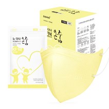 다나마스크 뉴다나온숨 다나하모니스타일 키즈 마스크 소형 KF94, 노란색, 30개입, 1개