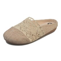 마켓에이 여성용 레이스니팅 리넨 뮬 슬리퍼
