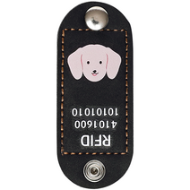 뽀시래기 강아지 동물등록 RFID 외장인식칩 가죽형 인식표, 32