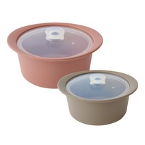 퍼기 이유식 멀티 찜기 800ml + 550ml 세트, 단품, 드라이로즈 대, 토프브라운 소, 1세트