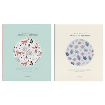 비팬시 4X6 160포켓 미니 포켓 앨범 2단 2종 세트, 아이보리, 민트, 40매