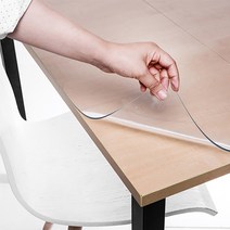 쾌청 식탁용 라운드컷 테이블 매트, 투명, ( 120 x  75 x 0. 3cm), 1개