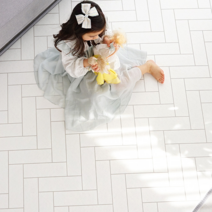 삼바텍 PVC 퓨어 놀이방매트, 헤링본 화이트