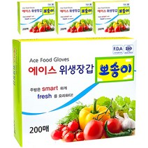 에이스 뽀송이 위생장갑 200매, 4개